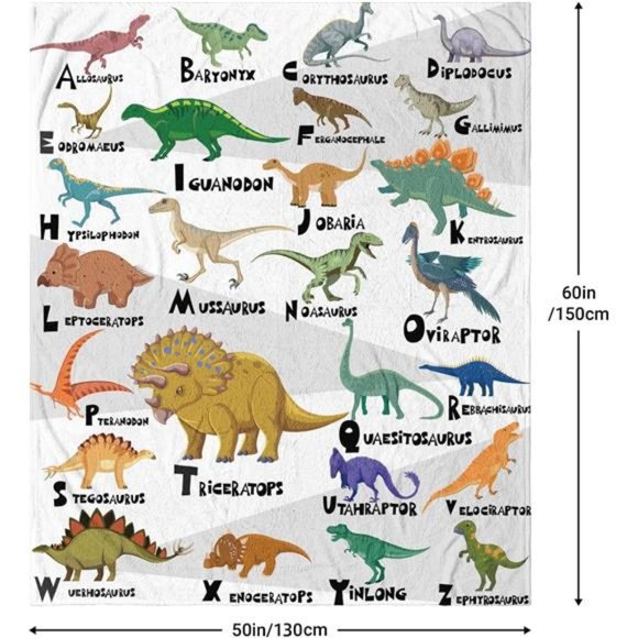 Dinosaur Blanket for Boys Soft Cozy Flannel Warm Dinosaur Unique Gifts Dinosaur - Picture 5 of 7